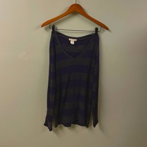 Gray & Purple Striped Long Sleeve